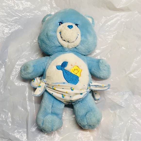 SOLD OUT ———- ORIGINAL CARE BEAR BABY TUGS 11" Blue Plush Kenner RARE Vintage - Picture 7 of 11
